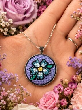 Flower handmade necklace jewelry keychain gift